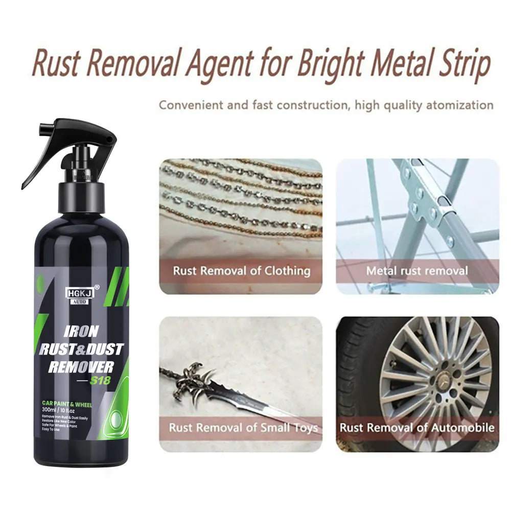 S18 Car Paint & Wheel Iron Particles Powder Cleaning Super Rust Dust Remover Spray Metal Surface Defender Auto Rim Cleaner