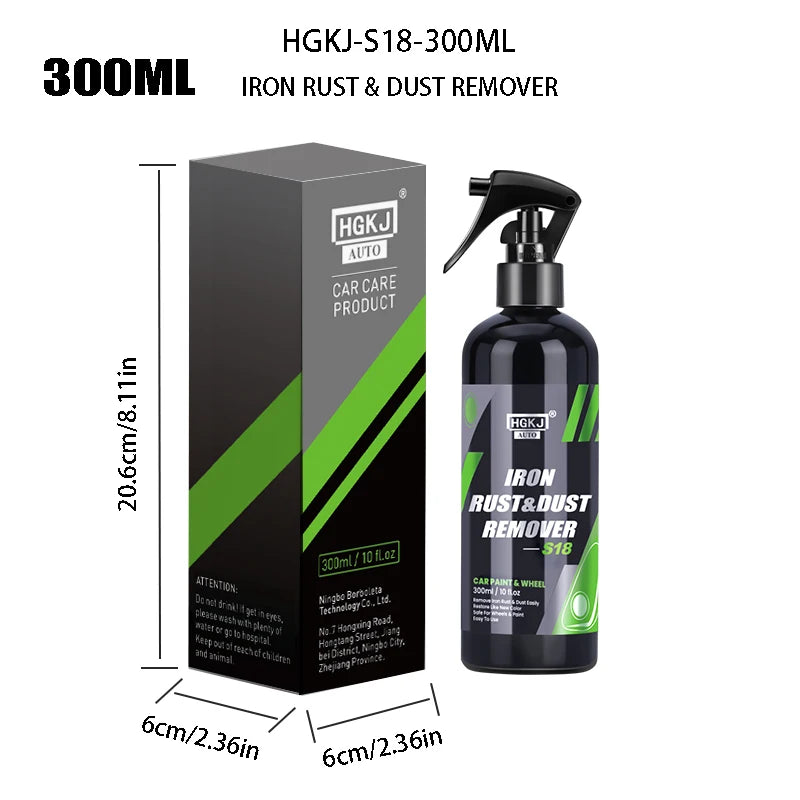 S18 Car Paint & Wheel Iron Particles Powder Cleaning Super Rust Dust Remover Spray Metal Surface Defender Auto Rim Cleaner
