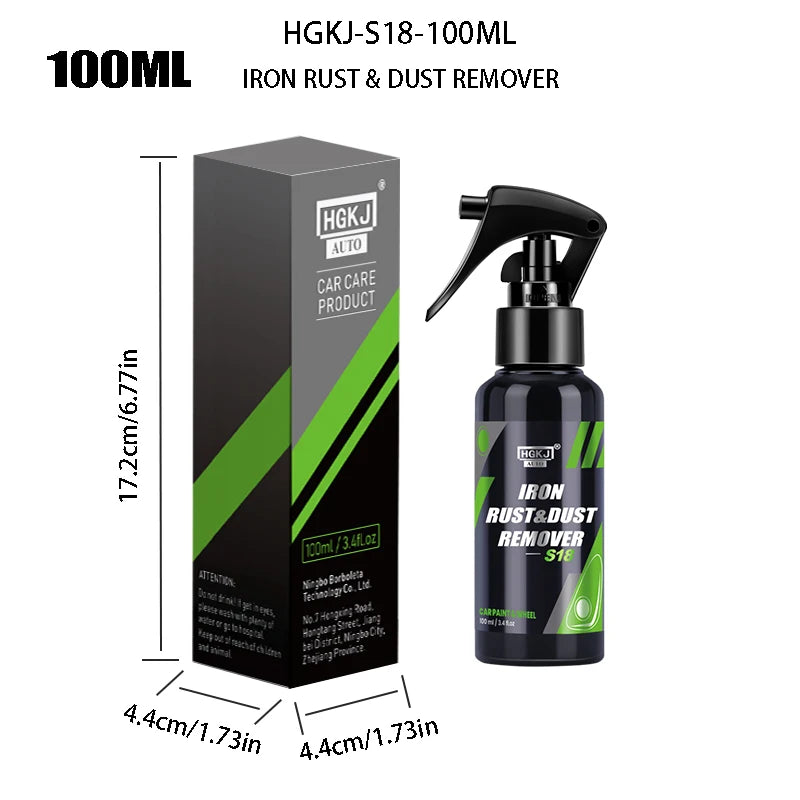 S18 Car Paint & Wheel Iron Particles Powder Cleaning Super Rust Dust Remover Spray Metal Surface Defender Auto Rim Cleaner
