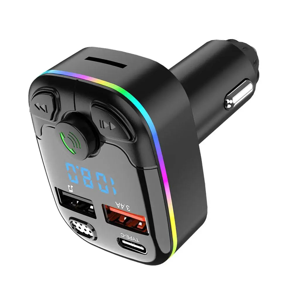 Car MP3 Player Fm Transmitter Wireless Bluetooth 5.0 Noise Reduction Audio Receiver Car Kit Handfree Dual Usb Car